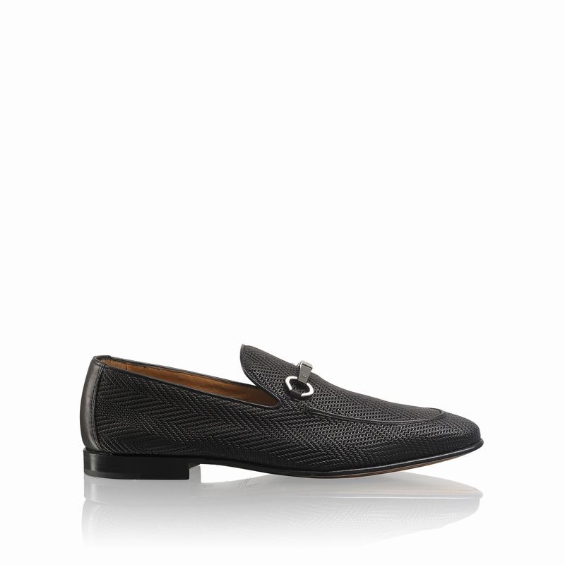 Russell & Bromley Pluto Slip-On Snaffle Loafers Mens Black [ATK2446XA]
